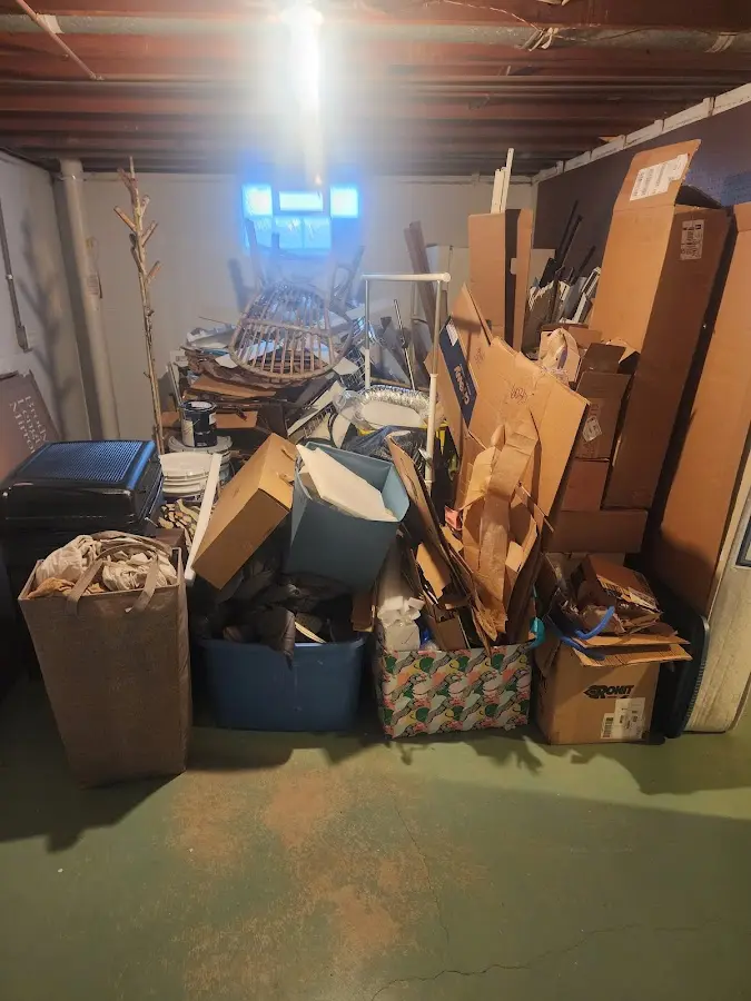 Roll-off dumpster container at job site for 4 Yard Dumpster Rental in Harrisburg